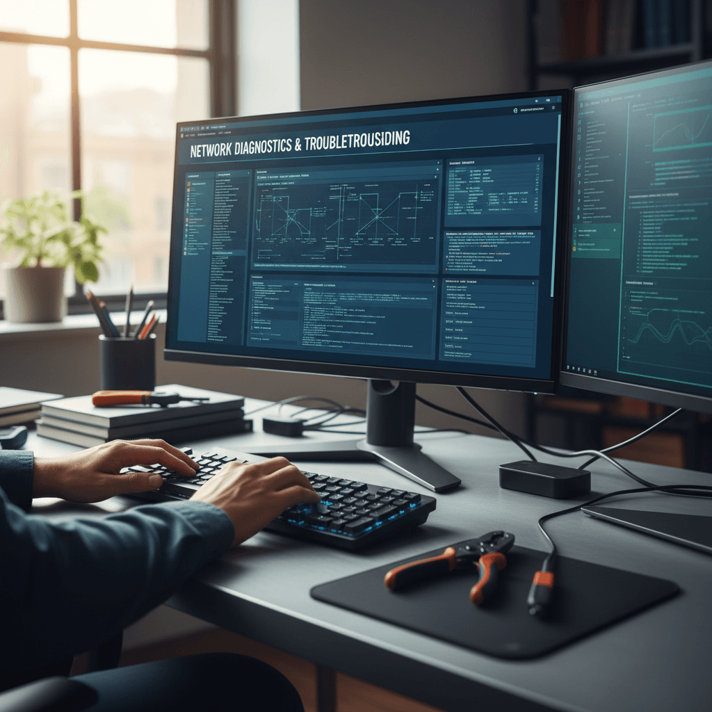 IT professional at computer workstation